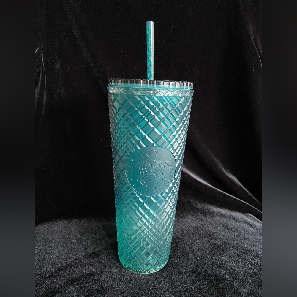 Starbucks Jade Green Gradient Jewel 24oz Cup Tumbler with Straw